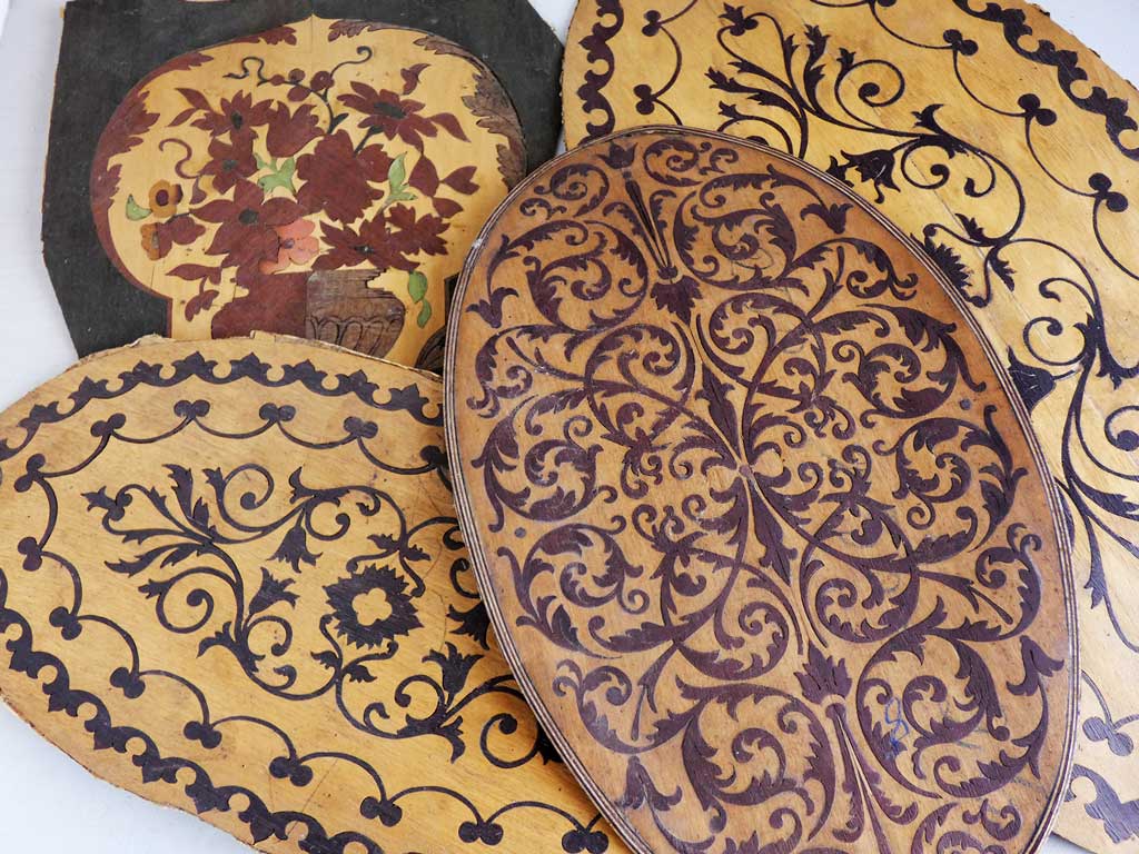 Marqueterías antiguas con diseños clásicos