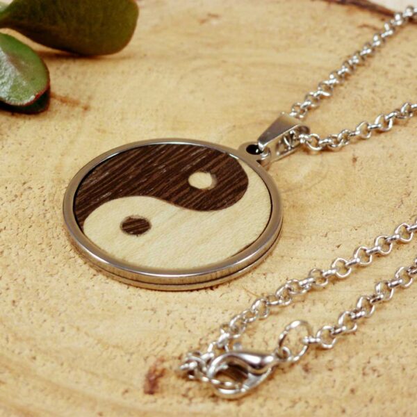Wooden Yin Yang Necklace - Image 3