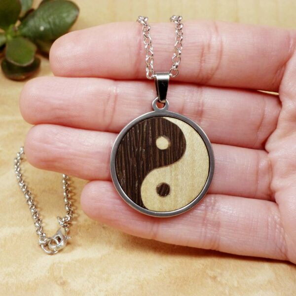 Wooden Yin Yang Necklace - Image 2