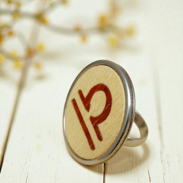 Adjustable Libra ring in wood and stainless steel