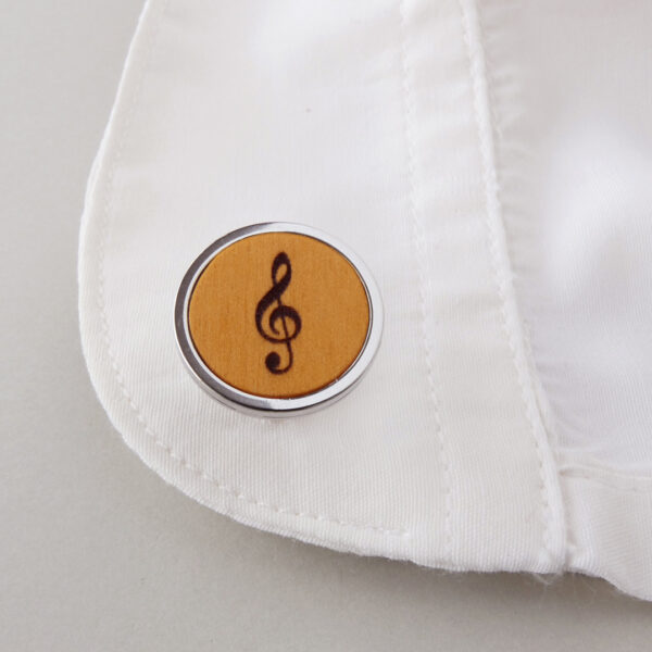 Boxwood cufflinks as unique gifts for music teachers