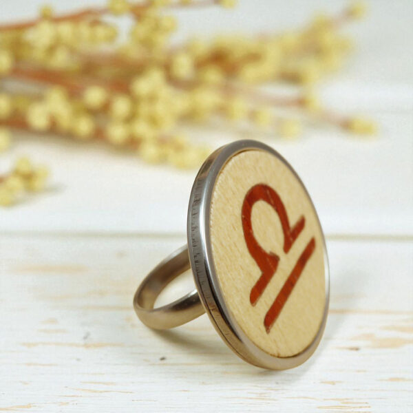 Libra jewelry ring packaged as a gift