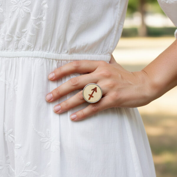 Meaningful Sagittarius jewelry ring with arrow zodiac symbol
