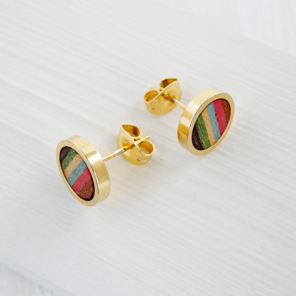 Unique wooden earrings handcrafted from multiple wood types